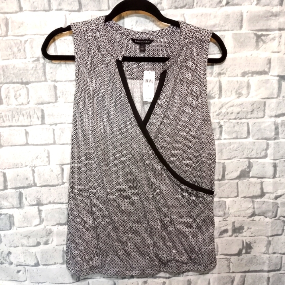 Banana Republic Sleeveless Faux Wrap Blouse L